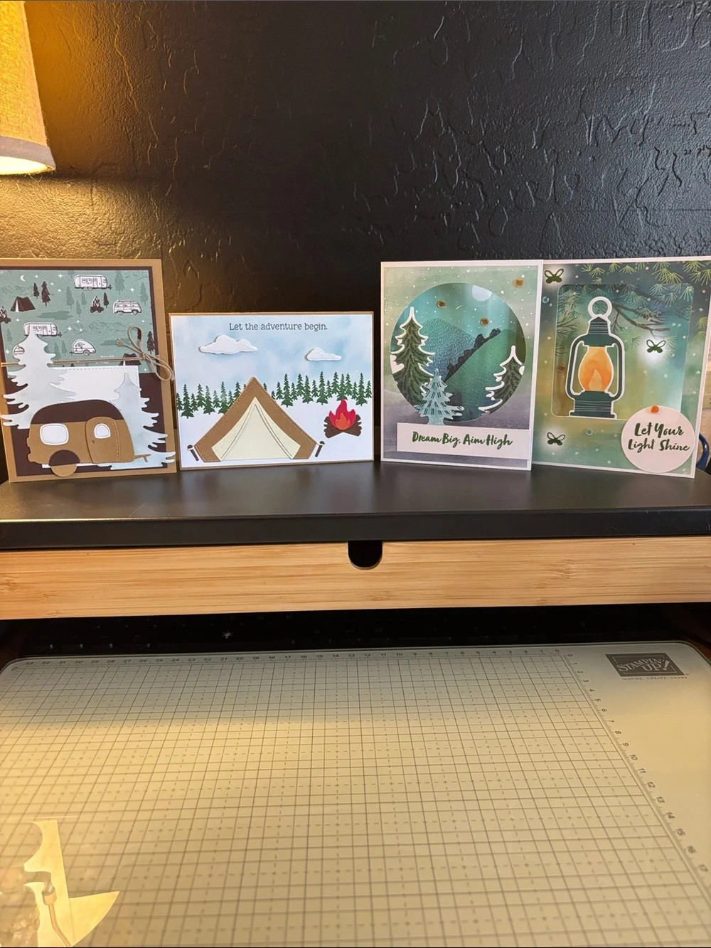 Set of 4 Camping-Themed Greeting Cards